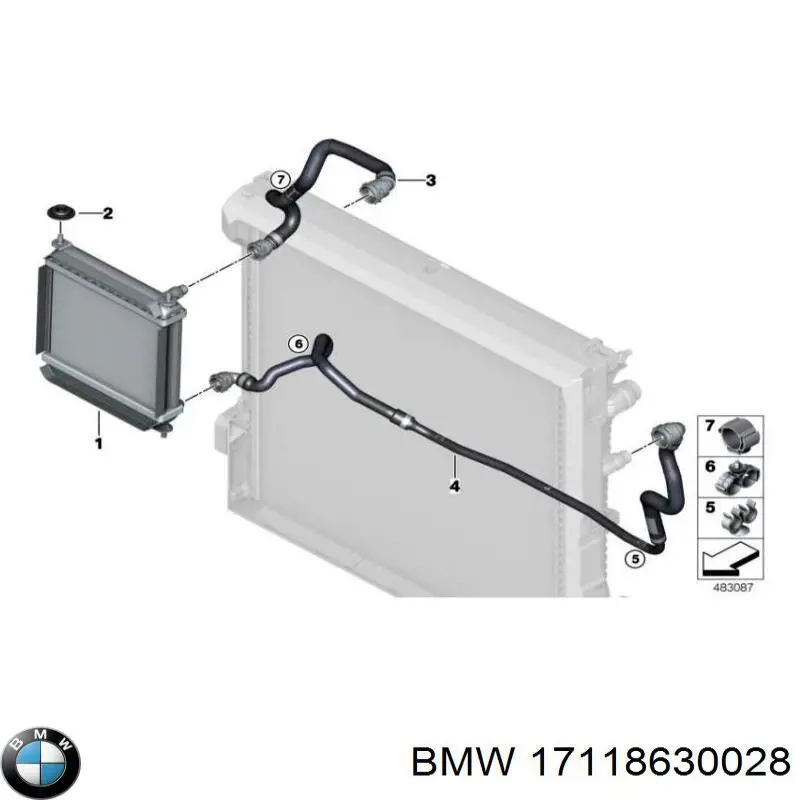 17118630028 BMW Radiador de esfriamento de motor adicional
