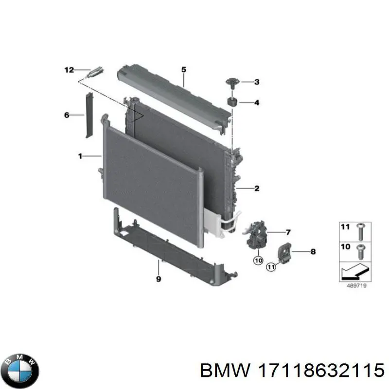 17118632115 BMW Conduto de ar/defletor do radiador, superior