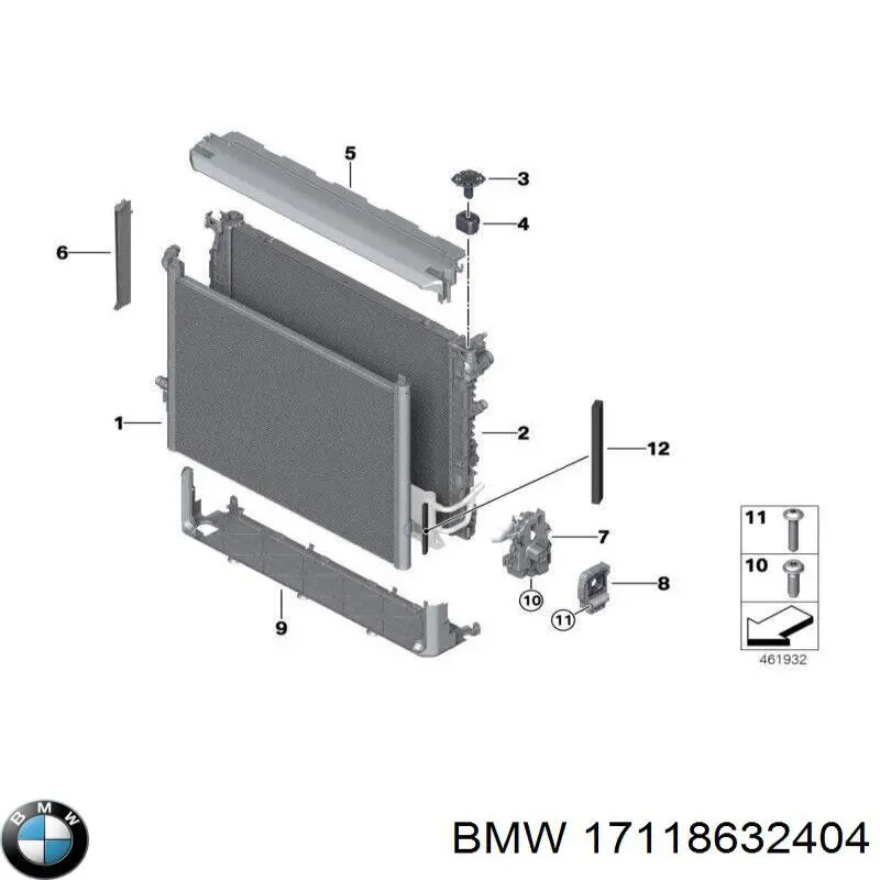 17118632404 BMW Radiador de esfriamento de motor
