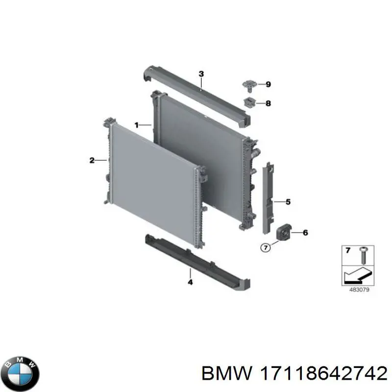17118642742 BMW Radiador de esfriamento de motor