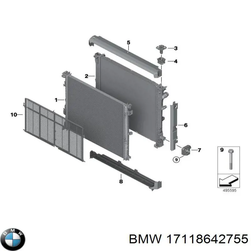 Conduto de ar/defletor do radiador, superior BMW 17118642755 preço, a partir de 48,96 USD