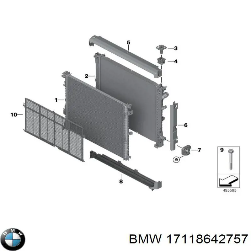 17118642757 BMW Conduto de ar (defletor) direito do radiador