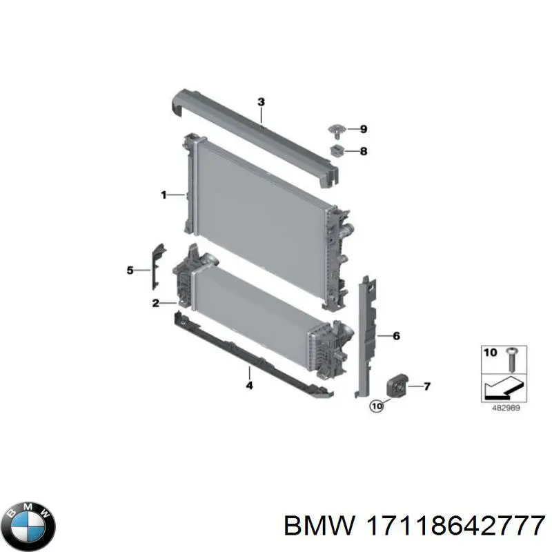 17118642777 BMW Coxim superior de fixação do radiador