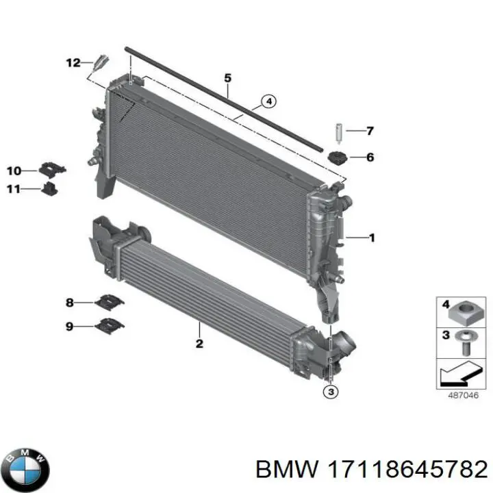 Radiador de esfriamento de motor BMW 17118645782 preço, a partir de 258,60 USD