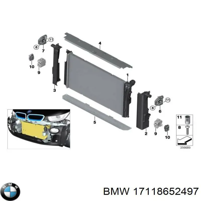 Radiador de esfriamento de motor BMW 17118652497 preço, a partir de 251,79 USD