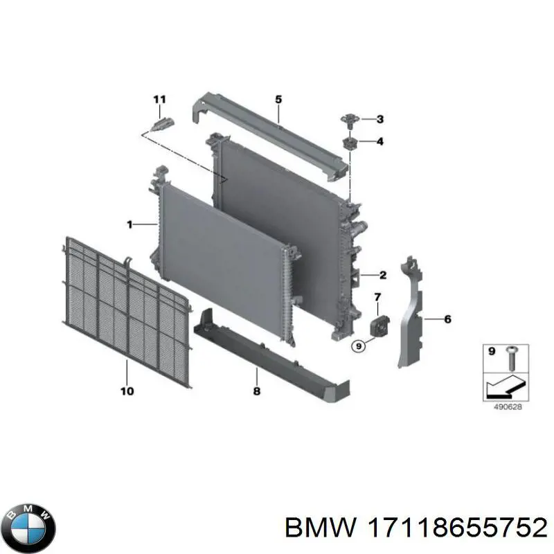 17118655752 BMW Radiador de esfriamento de motor