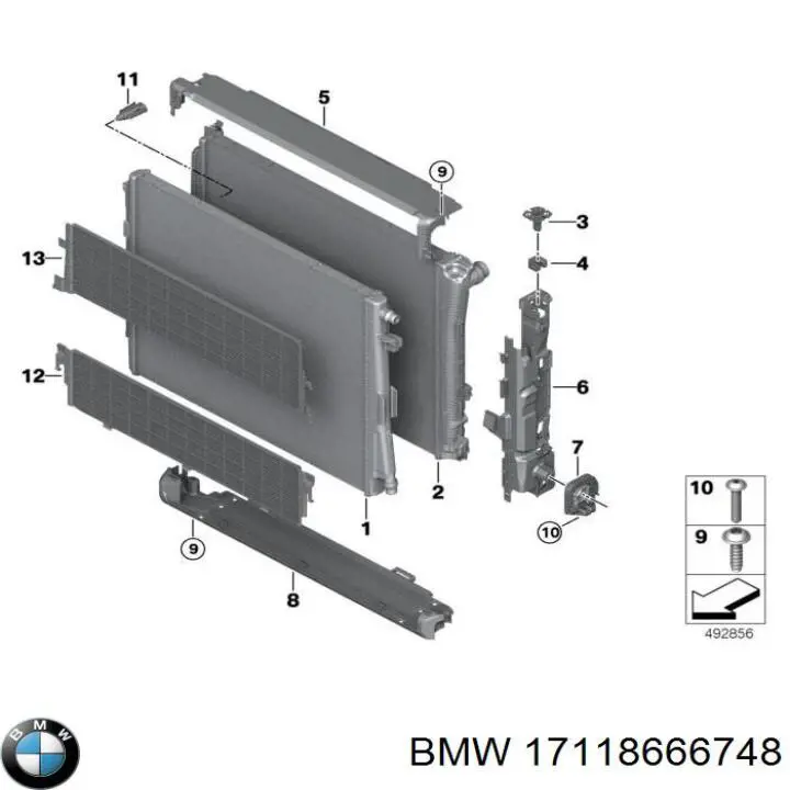 17118666748 BMW Radiador de esfriamento de motor