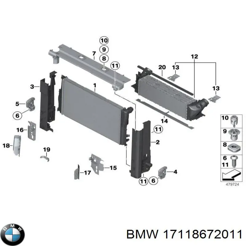 Radiador de esfriamento de motor BMW 17118672011 preço, a partir de 161,11 USD