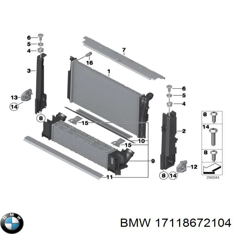 Radiador de esfriamento de motor BMW 17118672104 preço, a partir de 147,89 USD