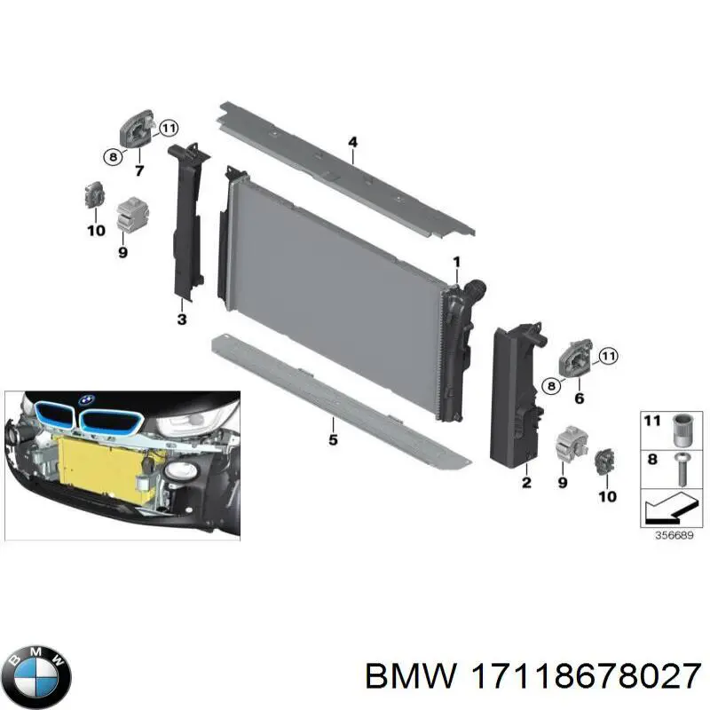 17118678027 BMW Radiador de esfriamento de motor