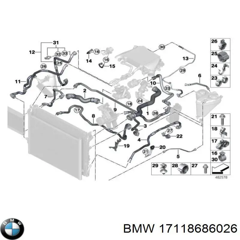 Radiador de esfriamento de motor BMW 8650745 preço, a partir de 146,93 USD