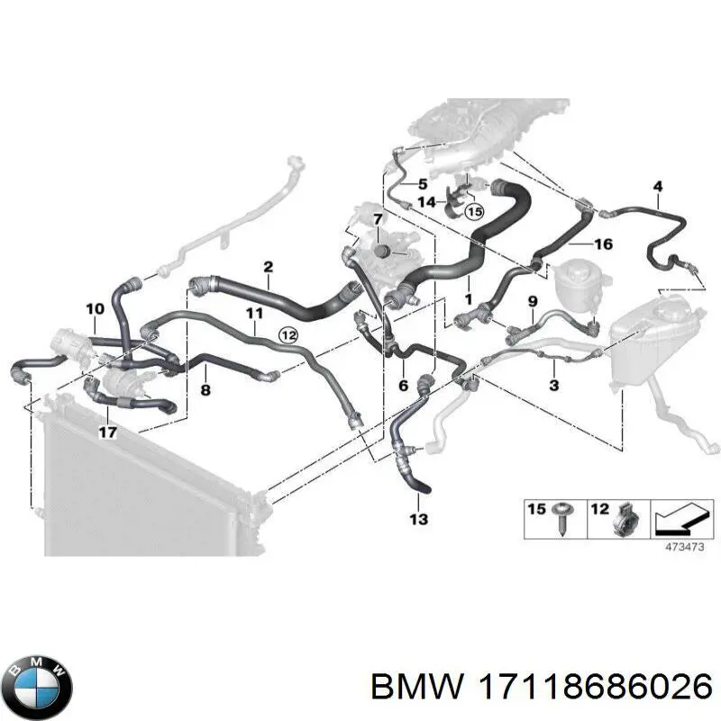 Compre 8650745 BMW Radiador de esfriamento de motor