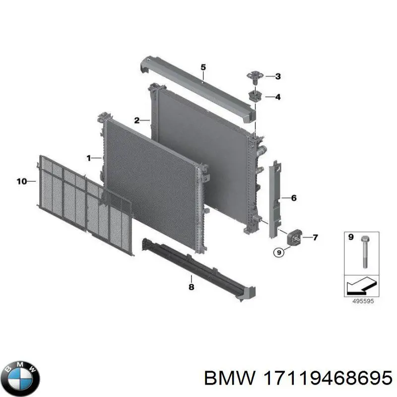 17119468695 BMW Radiador de esfriamento de motor adicional