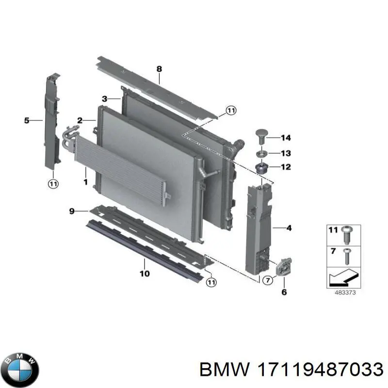 Consola direita do radiador BMW 17119487033 preço, a partir de 49,96 USD