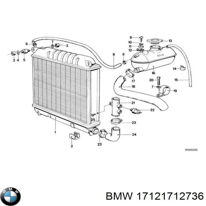 17121712736 BMW Mangueira (cano derivado) do sistema de esfriamento