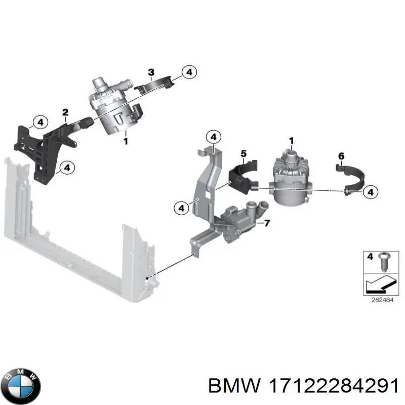 17122284291 BMW Bomba de água (bomba) de esfriamento, adicional elétrica