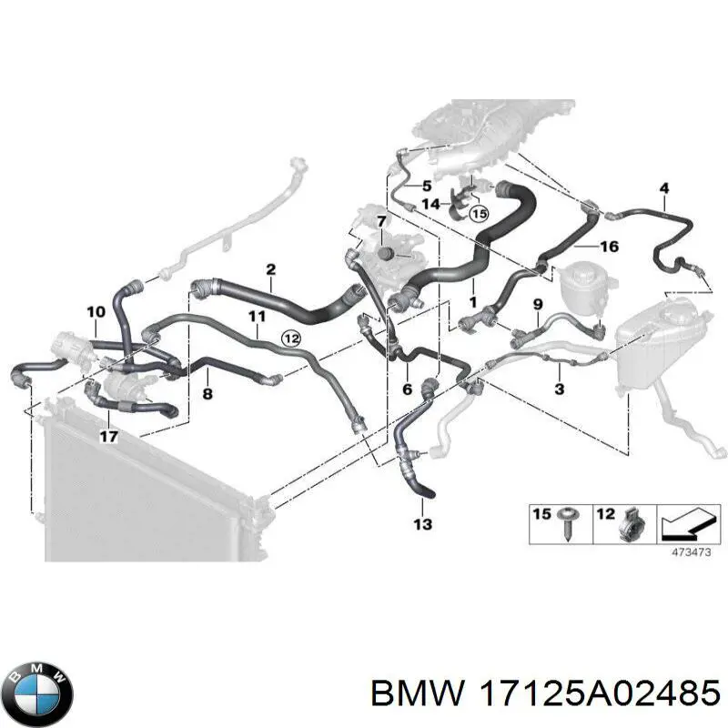 Mangueira (cano derivado) do sistema de esfriamento BMW 5  G30, F90