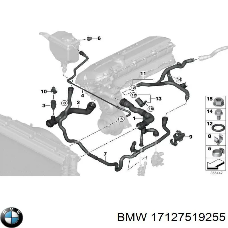 Compre 17127519255 BMW Mangueira (cano derivado) do radiador de esfriamento superior