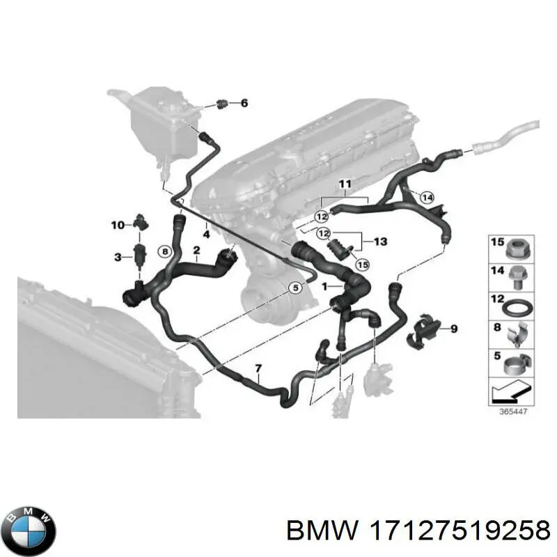 Mangueira inferior do tanque de expansão BMW 17127519258 preço, a partir de 73,16 USD