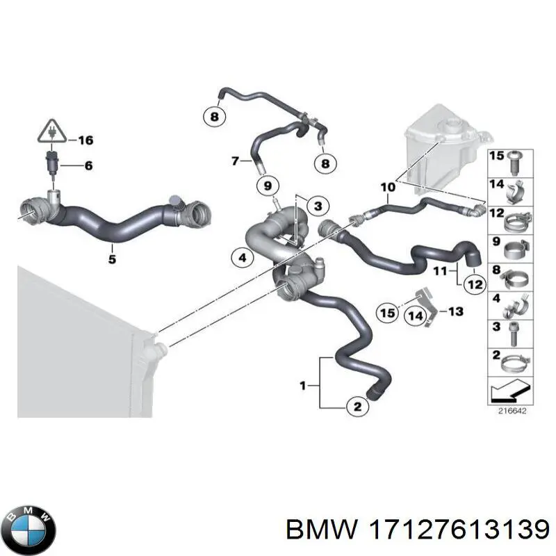 Compre 17127613139 BMW Cápsula (prendedor) de fixação do forro do pára-choque do pára-lama dianteiro