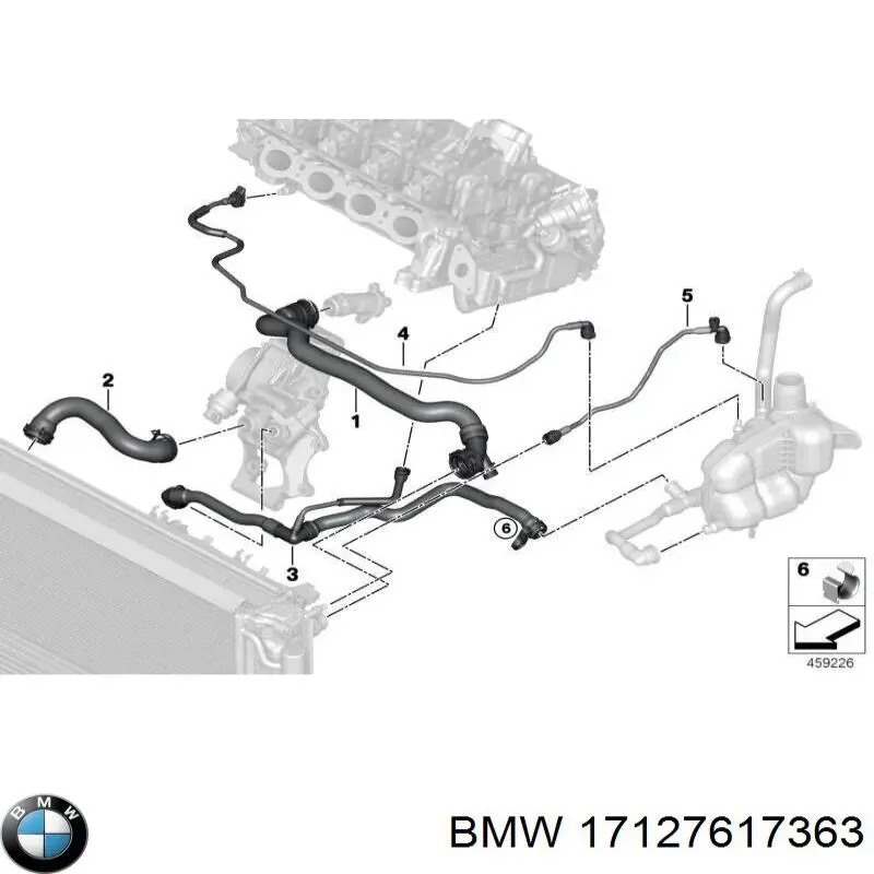 Mangueira (cano derivado) do radiador de esfriamento superior BMW 17127617363 preço, a partir de 49,37 USD