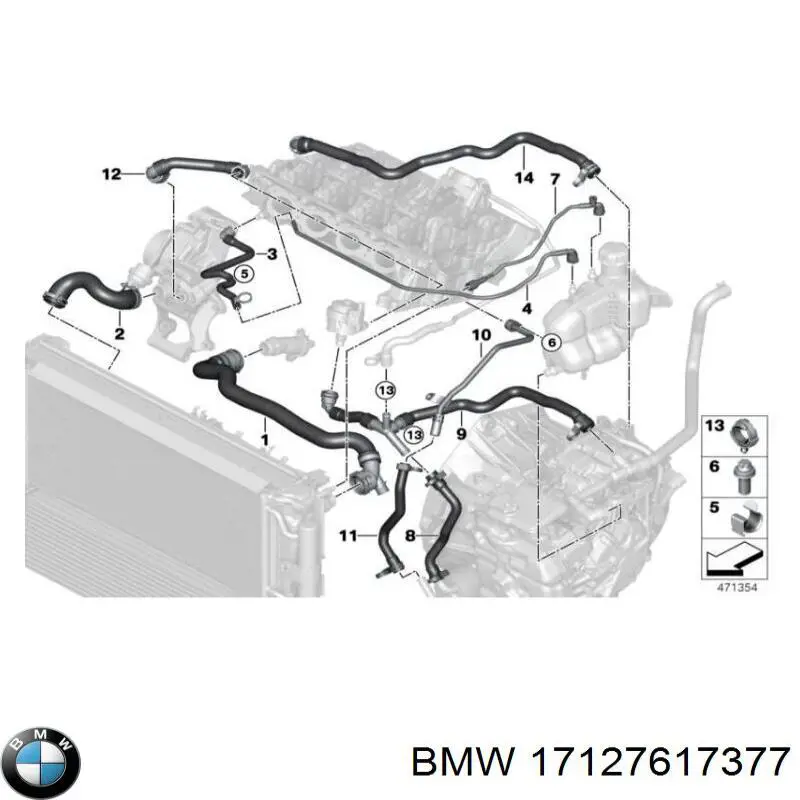Mangueira (cano derivado) de esfriamento por líquido de turbina, linha de combustível de retorno BMW 17127617377 preço, a partir de 73,53 USD