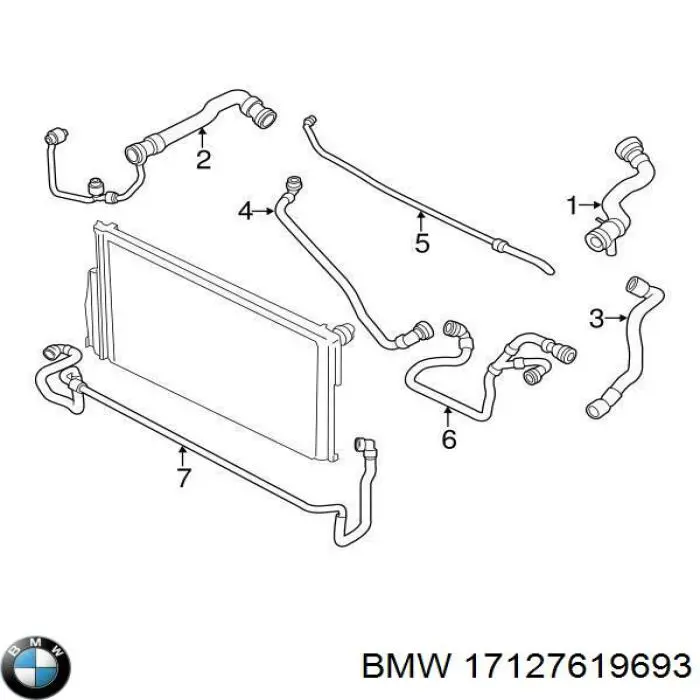 Mangueira (cano derivado) inferior do radiador de esfriamento BMW 17127619693 preço, a partir de 143,11 USD