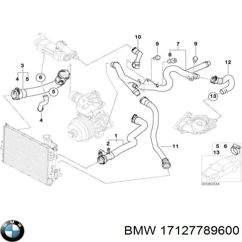 Compre 17127789600 BMW Mangueira (cano derivado) do sistema de esfriamento