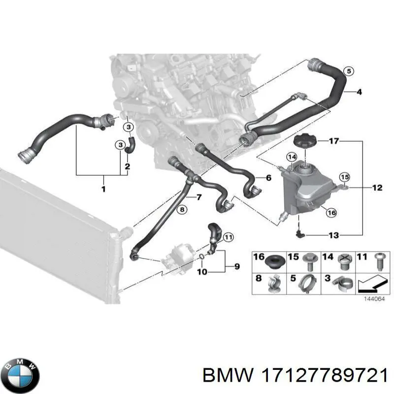 Mangueira (cano derivado) inferior do radiador de esfriamento BMW 17127789721 preço, a partir de 46,73 USD