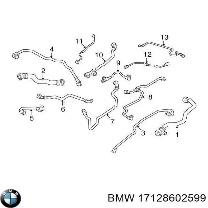 Mangueira (cano derivado) do sistema de esfriamento BMW 17128602599 preço, a partir de 25,96 USD