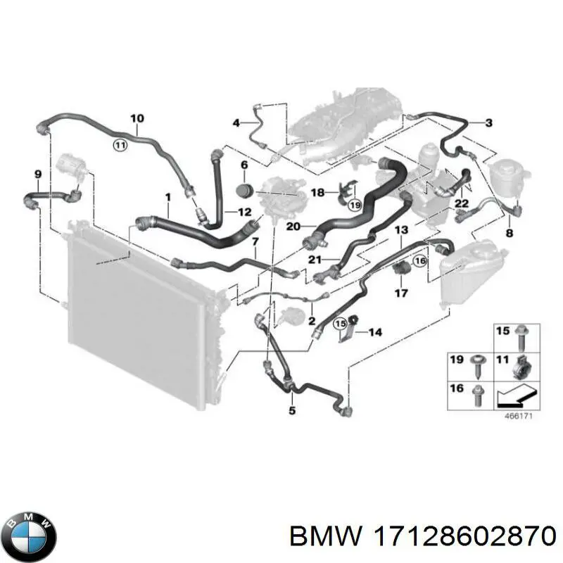 Mangueira (cano derivado) do radiador de esfriamento superior BMW 17128602870 preço, a partir de 46,06 USD