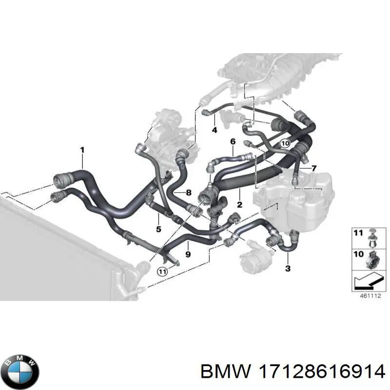 Mangueira (cano derivado) de esfriamento por líquido de turbina, fornecimento BMW 17128616914 preço, a partir de 118,09 USD