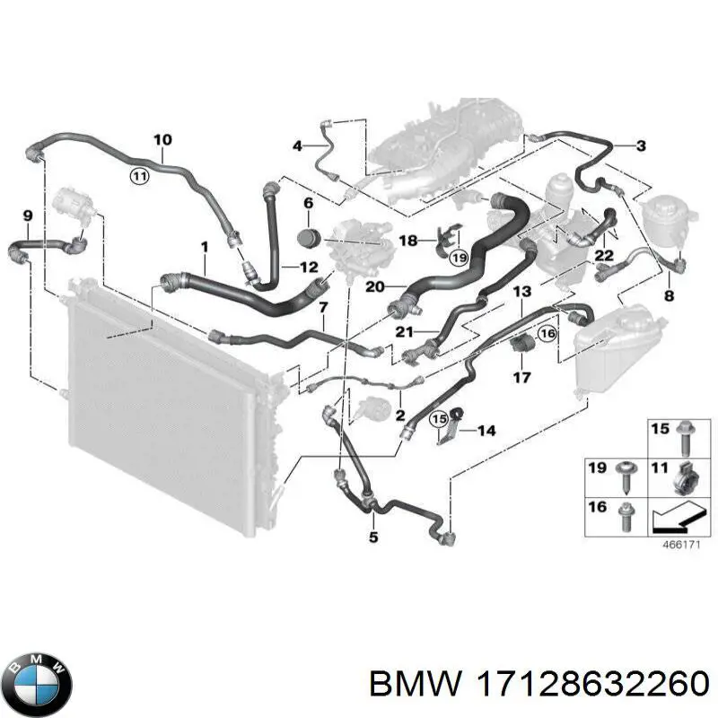 Mangueira superior do tanque de expansão BMW 17128632260 preço, a partir de 29,31 USD