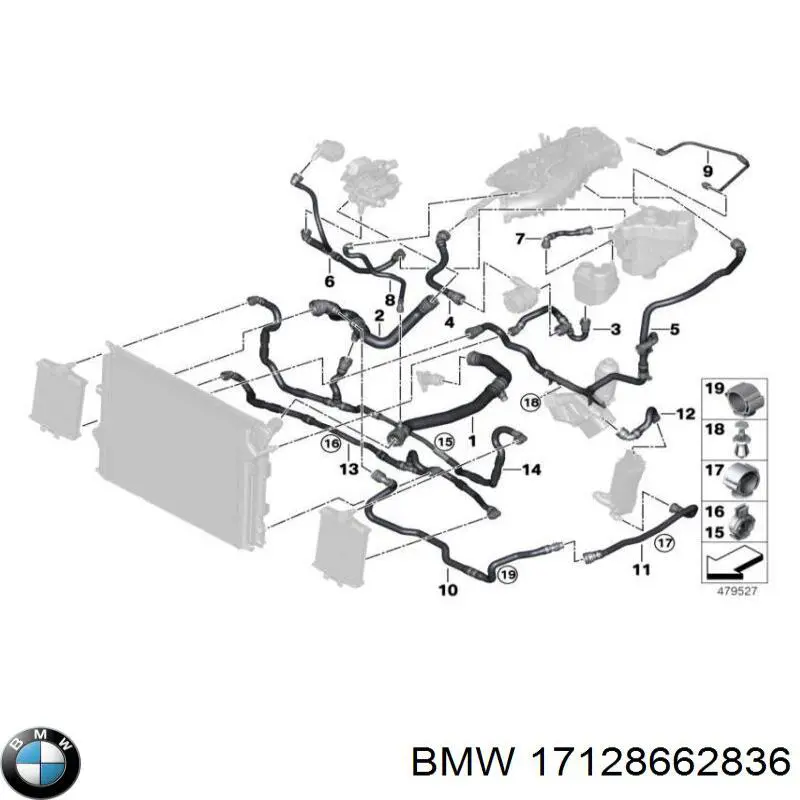 Mangueira (cano derivado) inferior do radiador de esfriamento BMW 17128662836 preço, a partir de 73,81 USD