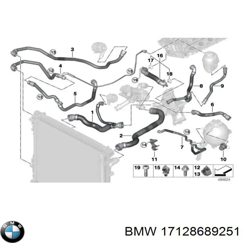 Mangueira (cano derivado) do sistema de esfriamento BMW 17129894780 preço, a partir de 102,49 USD