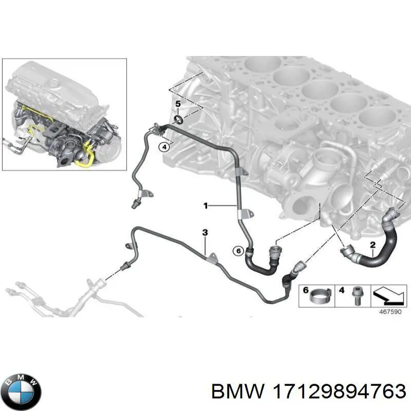 Mangueira (cano derivado) inferior do radiador de esfriamento BMW 17129894763 preço, a partir de 37,52 USD