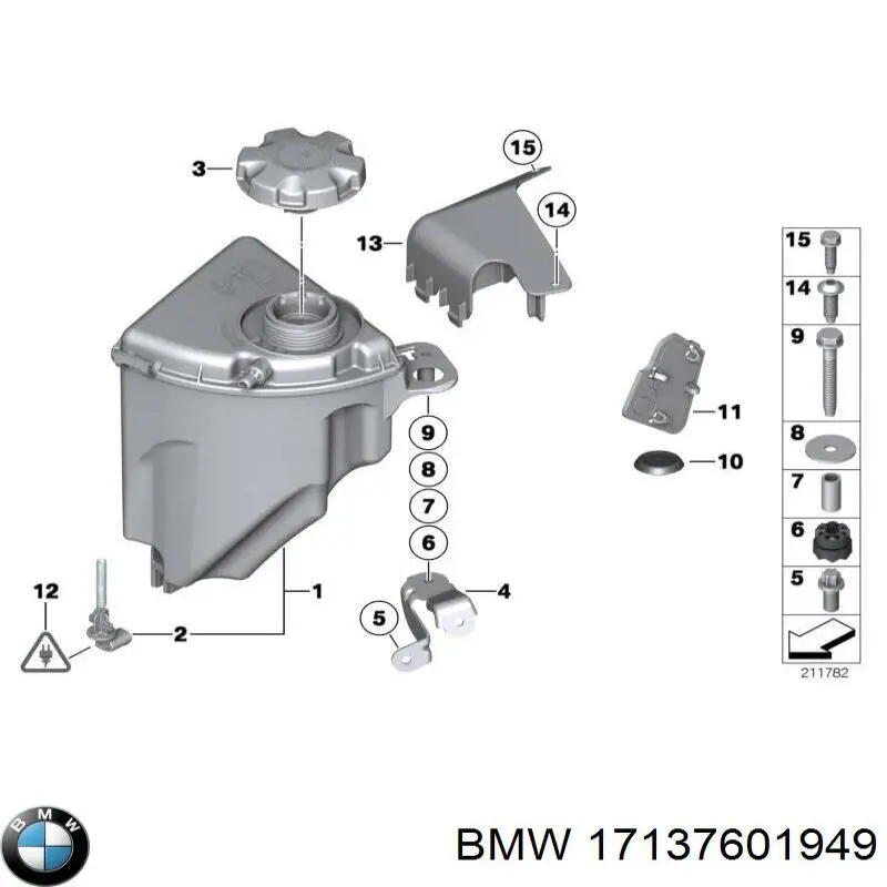 Tanque de expansão do sistema de esfriamento BMW 17137601949 preço, a partir de 59,69 USD