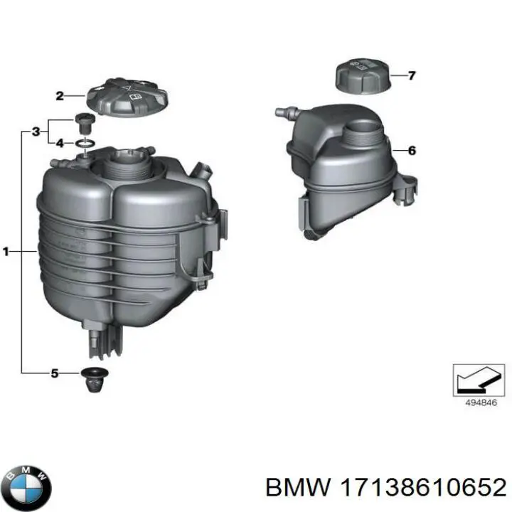 Tanque de expansão do sistema de esfriamento BMW 17138610652 preço, a partir de 137,03 USD