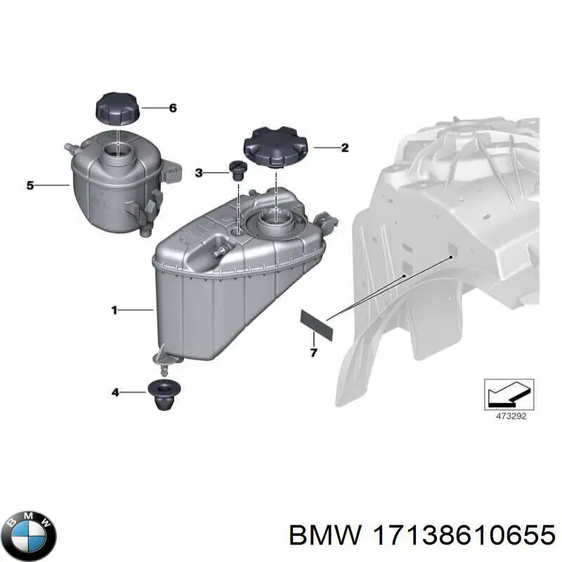 17138610655 BMW Tanque de expansão do sistema de esfriamento