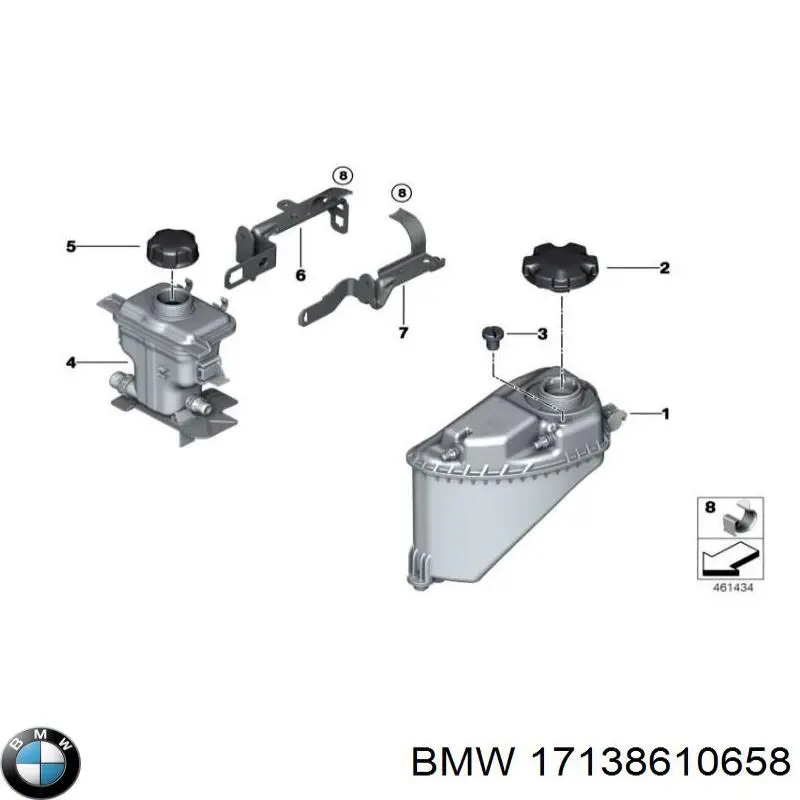 17138610658 BMW Tanque de expansão do sistema de esfriamento