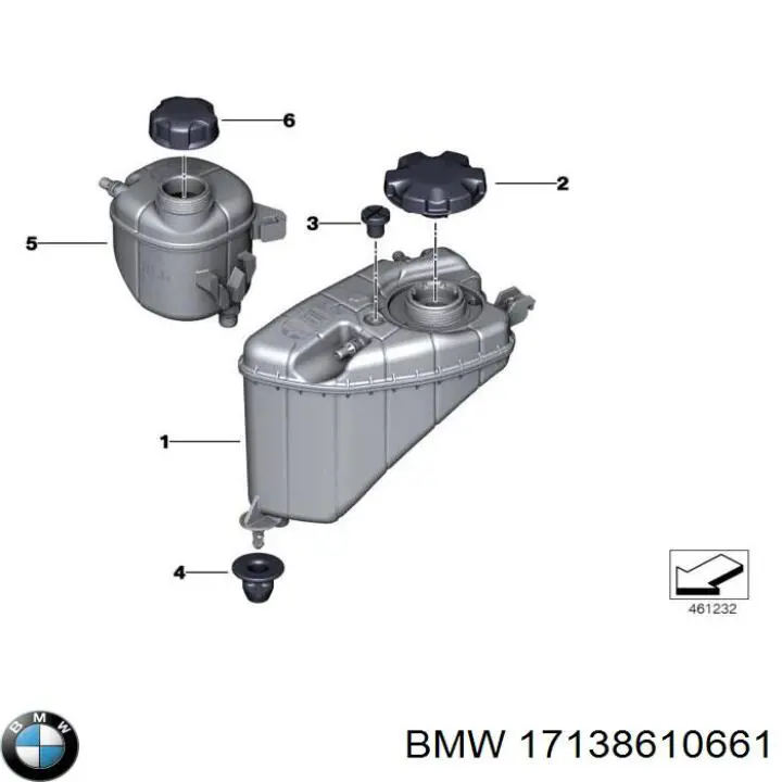 17138610661 BMW Tanque de expansão do sistema de esfriamento