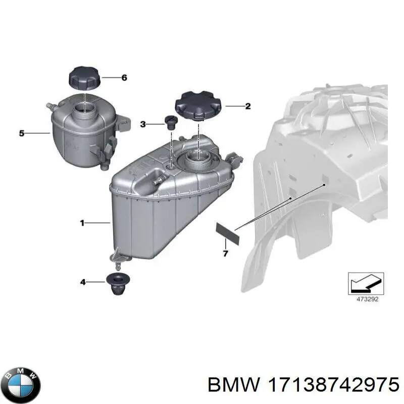 Tanque de expansão do sistema de esfriamento BMW 17138610656 preço, a partir de 48,34 USD