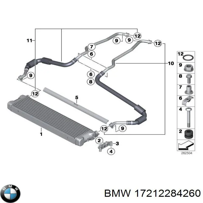17212284260 BMW Radiador de óleo
