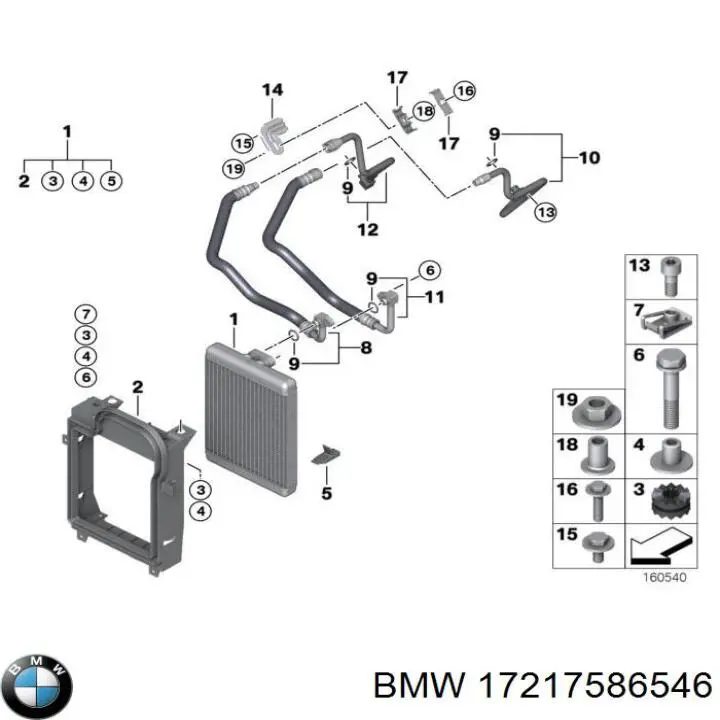 17217586546 BMW Radiador de óleo