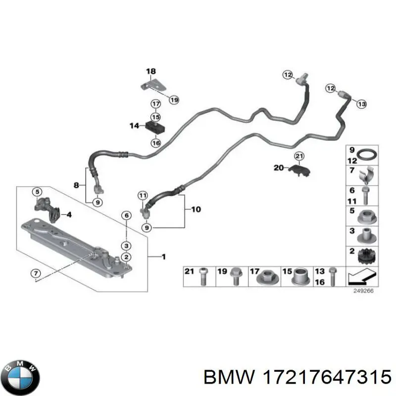17217647315 BMW Radiador de esfriamento, Caixa Automática de Mudança