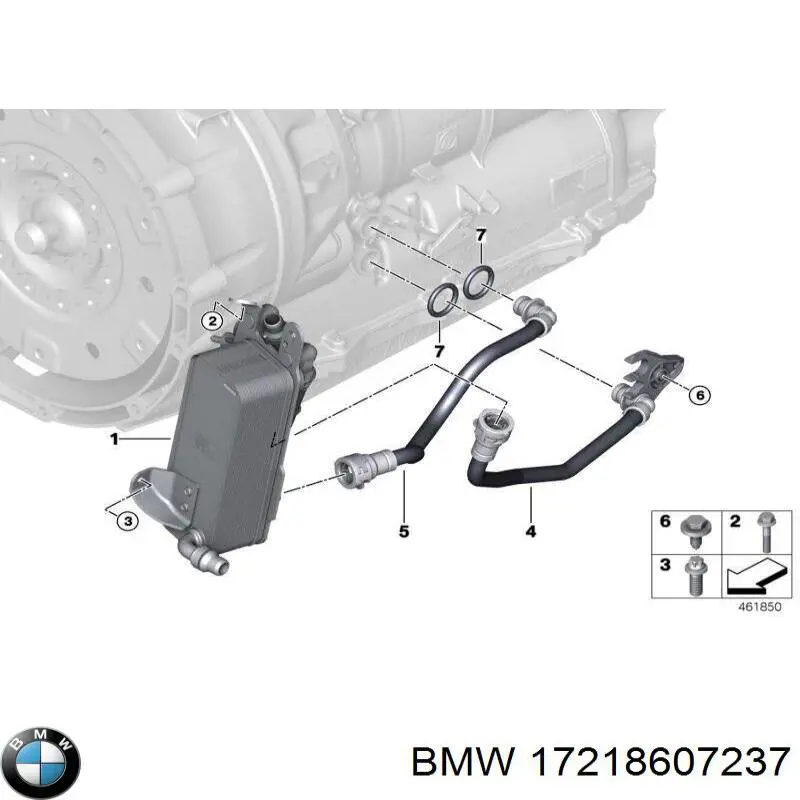 17218607237 BMW Radiador de esfriamento, Caixa Automática de Mudança