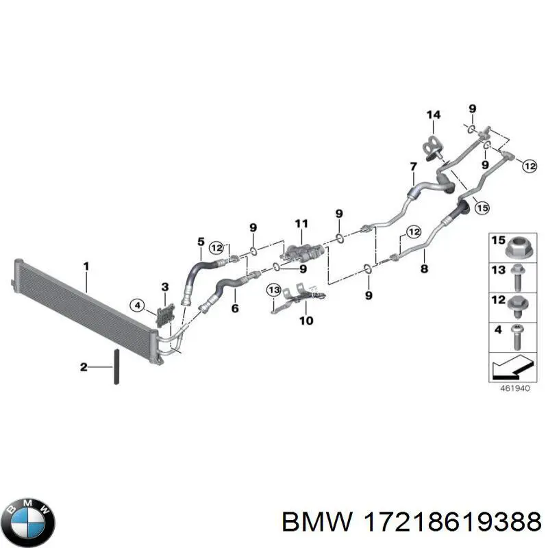 17218619388 BMW Radiador de esfriamento, Caixa Automática de Mudança