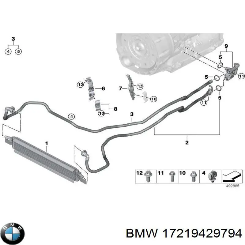 17219429794 BMW Radiador de esfriamento, Caixa Automática de Mudança