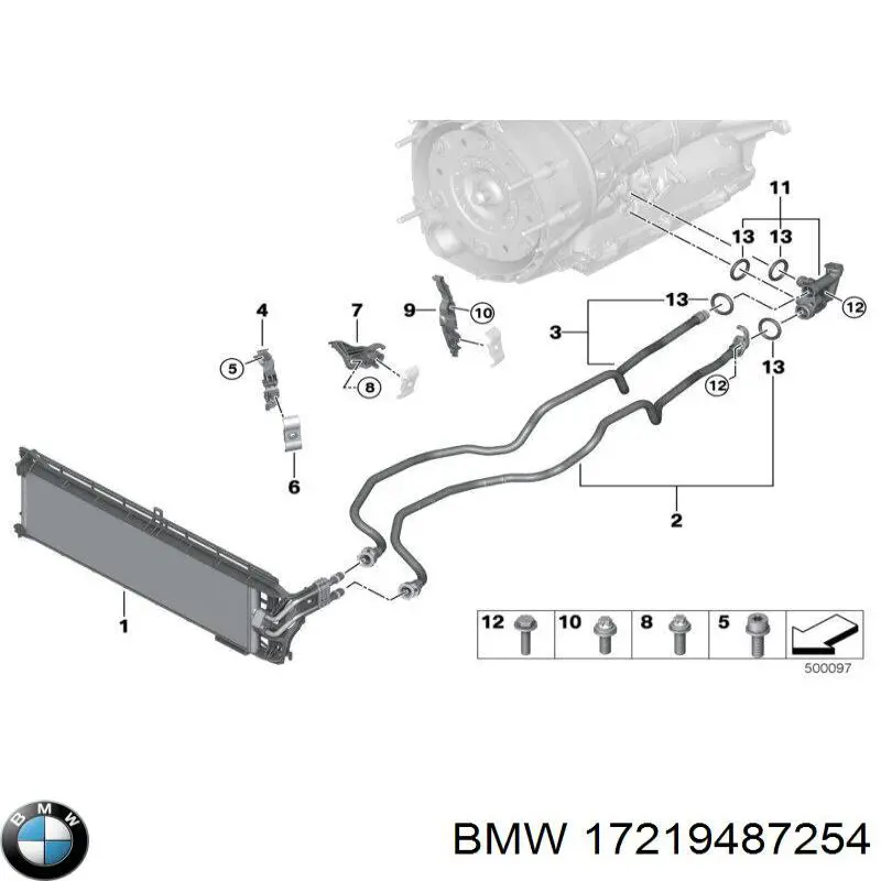 17219487254 BMW Radiador de esfriamento, Caixa Automática de Mudança