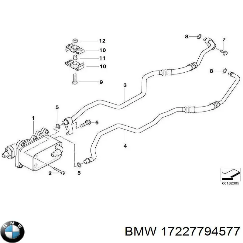Tubo (mangueira) do radiador de óleo, linha de combustível de retorno (de pressão baixa) BMW 17227794577 preço, a partir de 88,53 USD